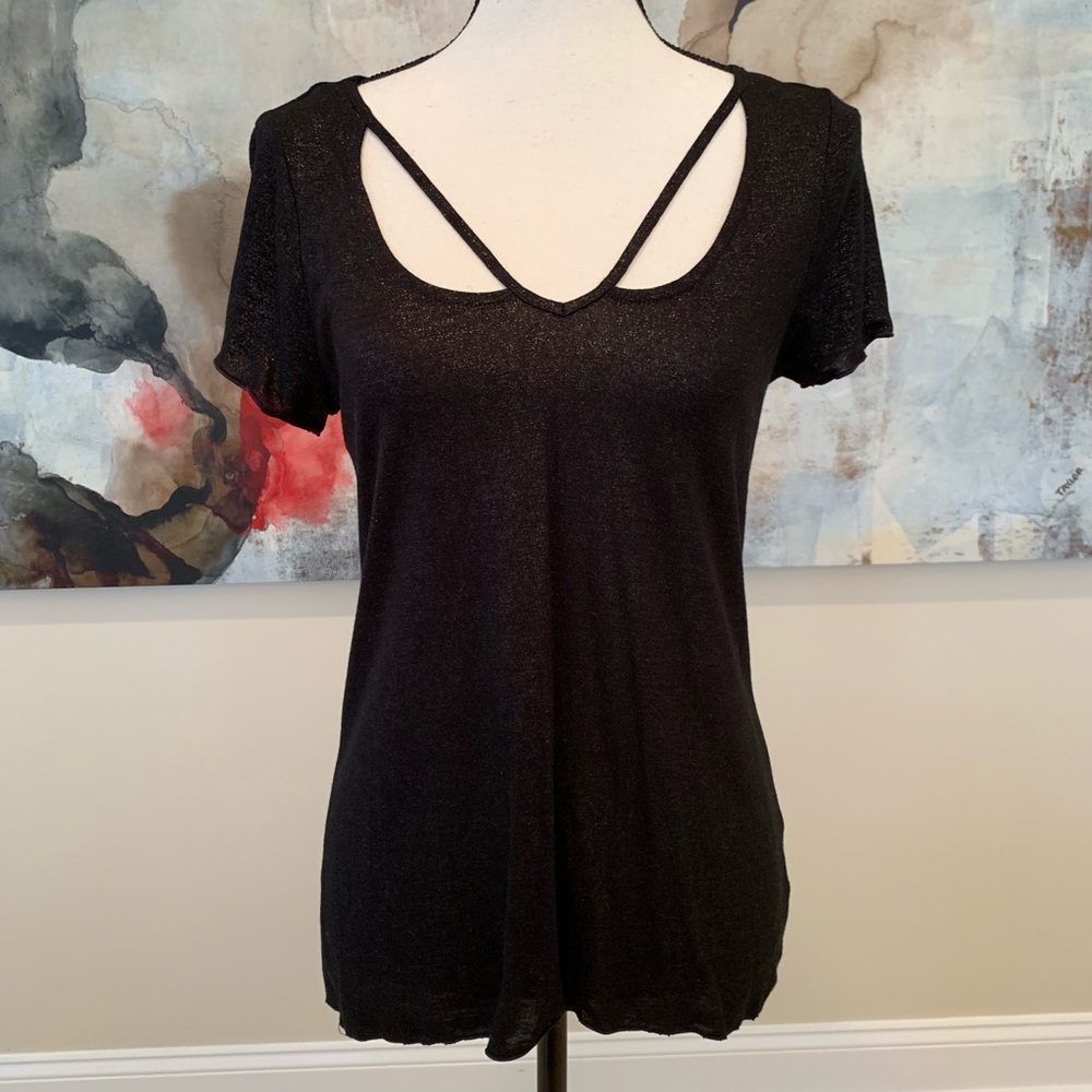Rock and Republic black short sleeve top size xs